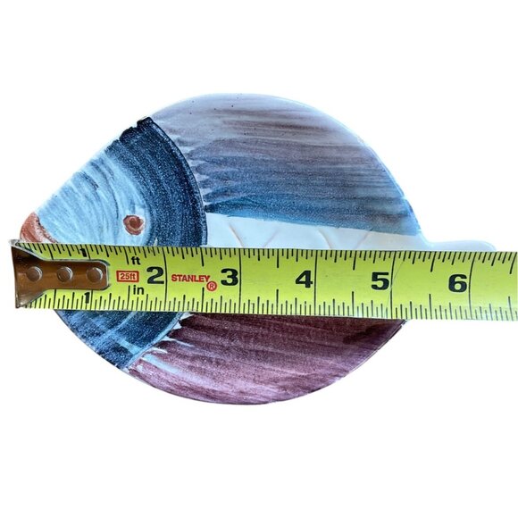 Handmade Ceramic Fish-Shaped Plate By Nora Gulbrandsen Norway With Multicolor - Picture 5 of 6